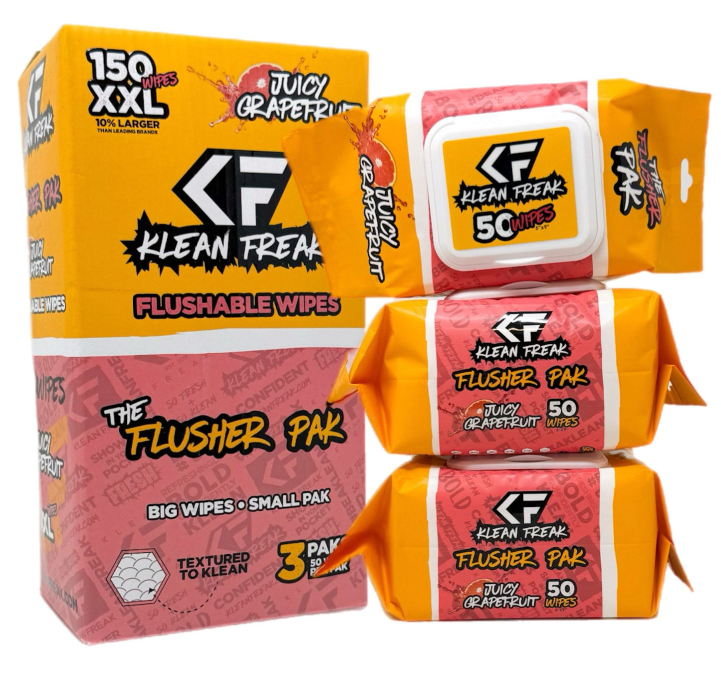 The Flusher 150 Wipes (3 • 50 Paks)
