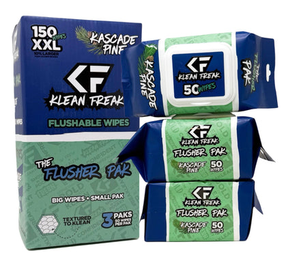 The Flusher 150 Wipes (3 • 50 Paks)