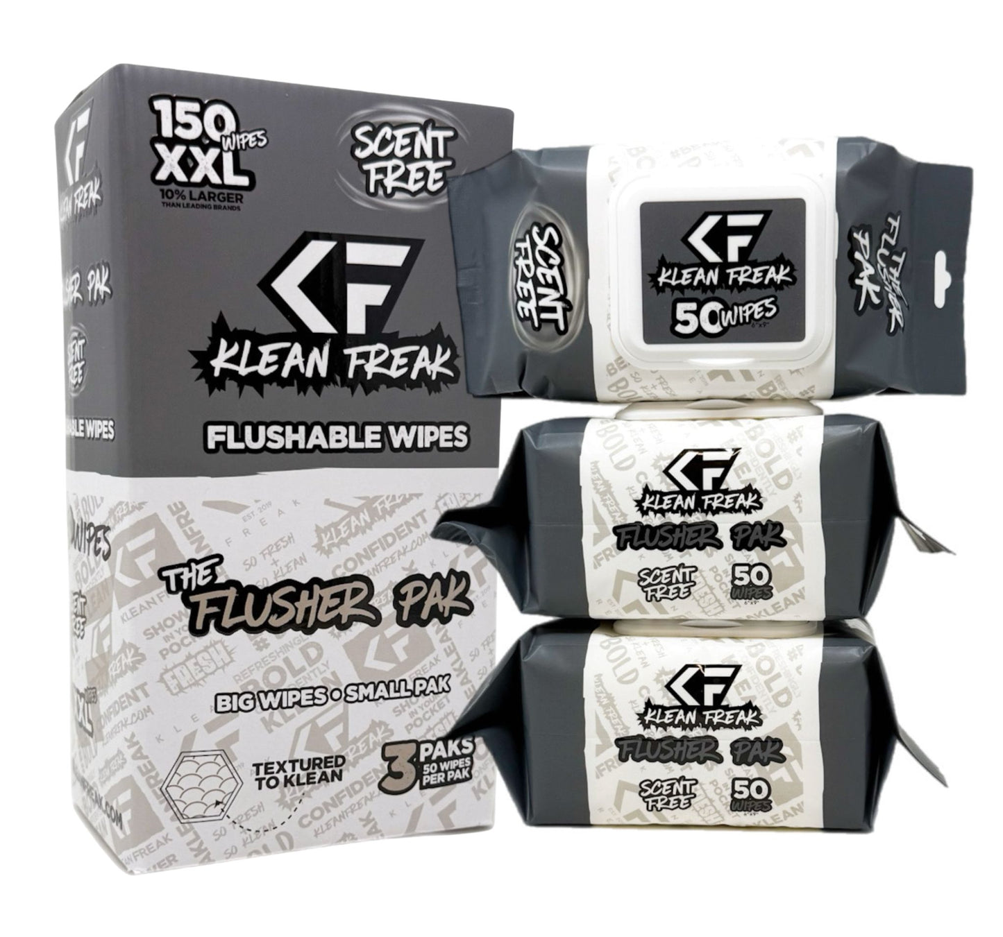 The Flusher 150 Wipes (3 • 50 Paks)