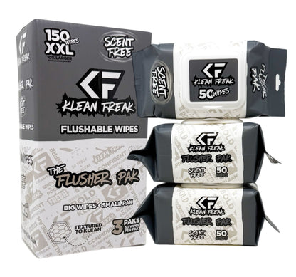 The Flusher 150 Wipes (3 • 50 Paks)