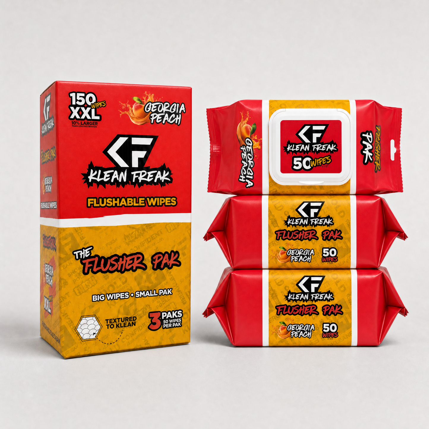 The Flusher 150 Wipes (3 • 50 Paks)