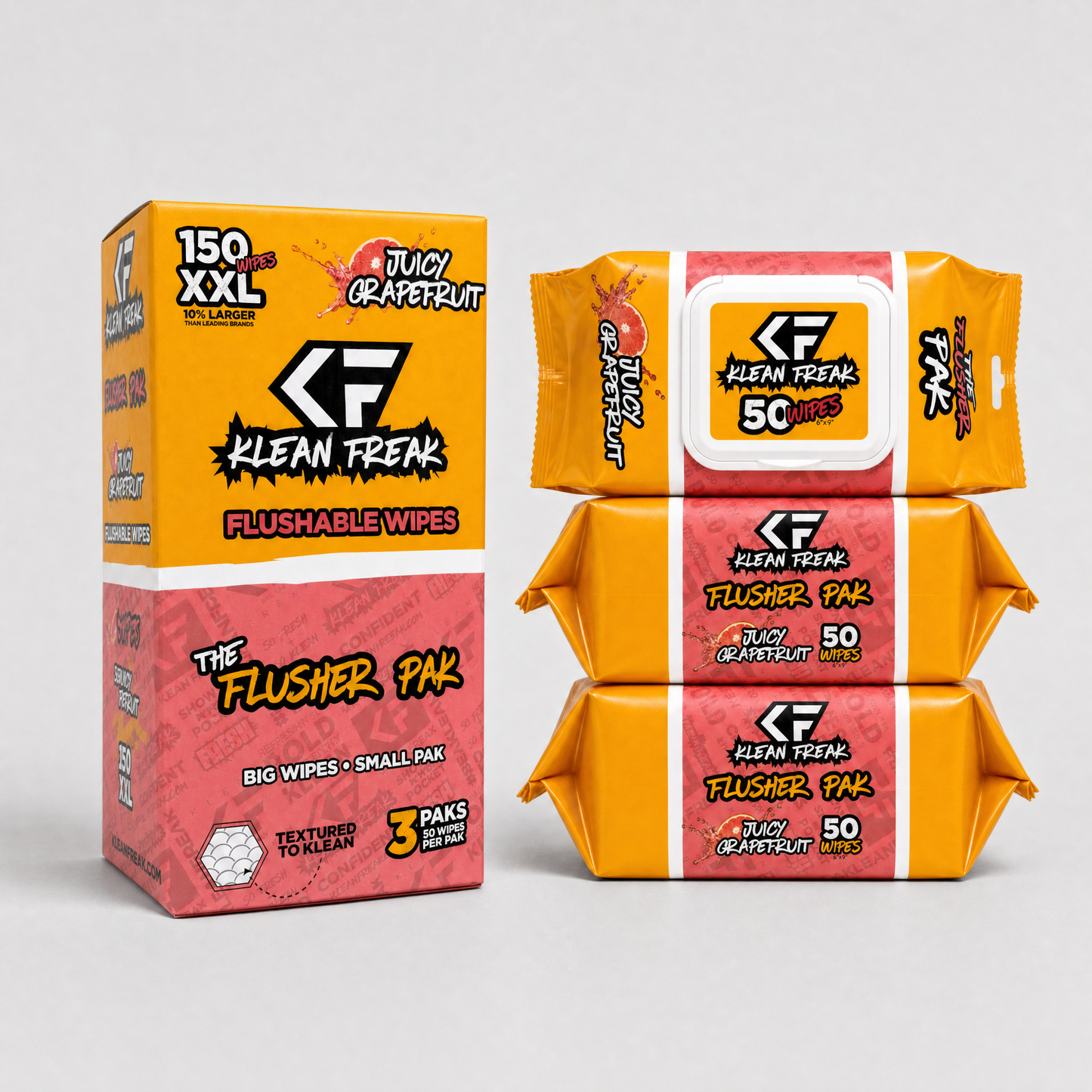 The Flusher 150 Wipes (3 • 50 Paks)