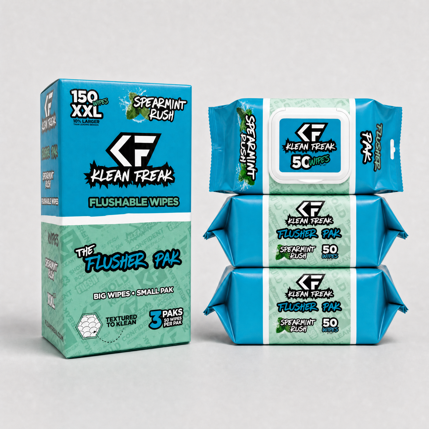 The Flusher 150 Wipes (3 • 50 Paks)