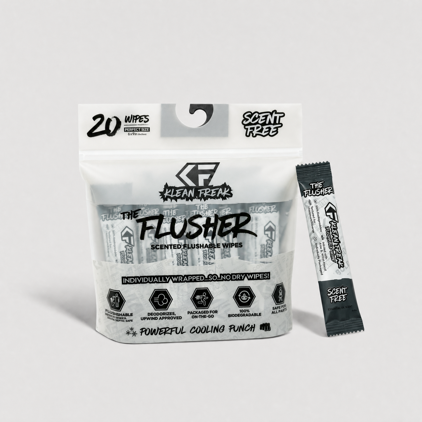 The Flusher 20 Pack - Flushable Wipes